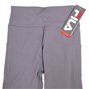 FILA Dreama Curve Collection Workout Cropped Tight Leggings Mesh Cutouts 3X New!